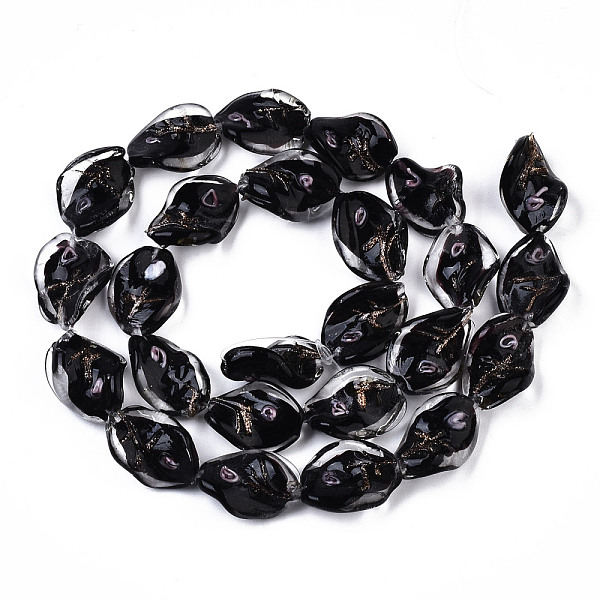 PandaHall Handmade Gold Sand Lampwork Beads, Twist, Black, 20~21x15~16x8~10mm, Hole: 1~1.4mm Lampwork Twist Black
PandaHall Handmade Gold Sand Lampwork Beads, Twist, Black, 20~21x15~16x8~10mm, Hole: 1~1.4mm Lampwork Twist Black