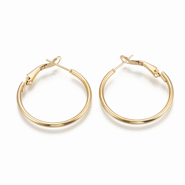 PandaHall 304 Stainless Steel Hoop Earrings, Golden, 20 Gauge, 60x2mm, Pin: 0.8mm 304 Stainless Steel
PandaHall 304 Stainless Steel Hoop Earrings, Golden, 20 Gauge, 60x2mm, Pin: 0.8mm 304 Stainless Steel