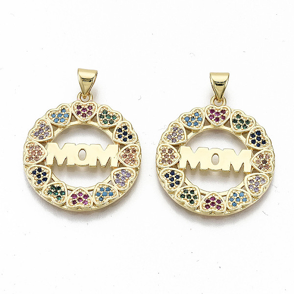 PandaHall Brass Micro Pave Colorful Cubic Zirconia Pendants, Nickel Free, with Snap on Bails, Mother's Day, Flat Round with Word Mom, Real...
PandaHall Brass Micro Pave Colorful Cubic Zirconia Pendants, Nickel Free, with Snap on Bails, Mother's Day, Flat Round with Word Mom, Real...