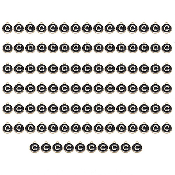 PandaHall Golden Plated Enamel Alloy Charms, Enamelled Sequins, Flat Round, Black, Letter.C, 14x12x2mm, Hole: 1.5mm, 100pcs/Box Alloy+Enamel...
PandaHall Golden Plated Enamel Alloy Charms, Enamelled Sequins, Flat Round, Black, Letter.C, 14x12x2mm, Hole: 1.5mm, 100pcs/Box Alloy+Enamel...
