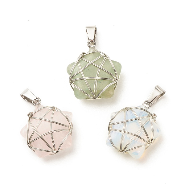PandaHall Natural & Synthetic Mixed Stone Pendants, with Eco-Friendly Copper Wire, Star, Platinum, 23~23.5x20~21x7.5~8mm, Hole: 7.5x4mm...
PandaHall Natural & Synthetic Mixed Stone Pendants, with Eco-Friendly Copper Wire, Star, Platinum, 23~23.5x20~21x7.5~8mm, Hole: 7.5x4mm...