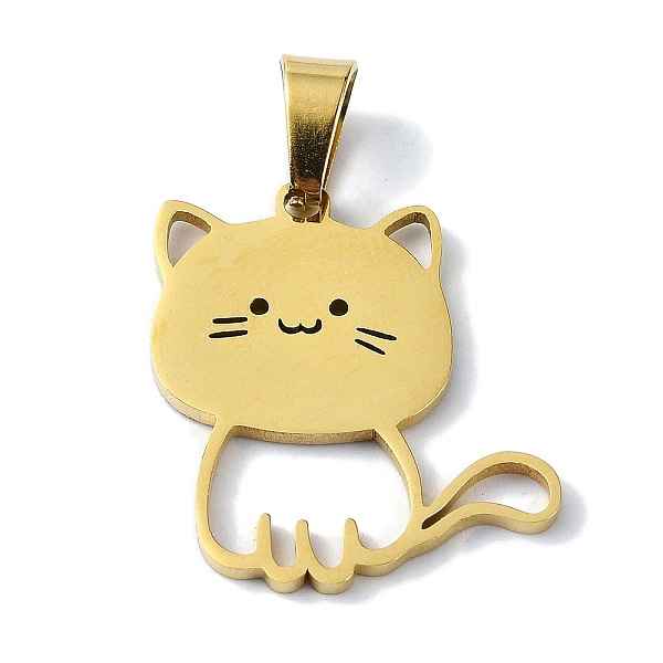 PandaHall 304 Stainless Steel Pendants, Laser Cut, Cat Charm, Golden, 23x20x1.5mm, Hole: 7x4mm 304 Stainless Steel Cat Shape
PandaHall 304 Stainless Steel Pendants, Laser Cut, Cat Charm, Golden, 23x20x1.5mm, Hole: 7x4mm 304 Stainless Steel Cat Shape