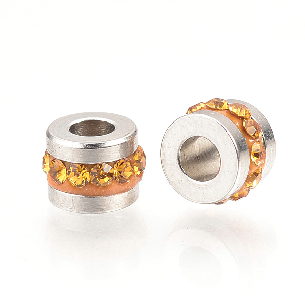 PandaHall 201 Stainless Steel Rhinestone Beads, Column, Stainless Steel Color, 7x5mm, Hole: 3mm Stainless Steel+Rhinestone Column Yellow
PandaHall 201 Stainless Steel Rhinestone Beads, Column, Stainless Steel Color, 7x5mm, Hole: 3mm Stainless Steel+Rhinestone Column Yellow