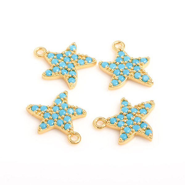 PandaHall Brass Micro Pave Cubic Zirconia Pendants, Starfish, Golden, Sky Blue, 12x11x2mm, Hole: 1.2mm Brass+Cubic Zirconia Starfish Blue
PandaHall Brass Micro Pave Cubic Zirconia Pendants, Starfish, Golden, Sky Blue, 12x11x2mm, Hole: 1.2mm Brass+Cubic Zirconia Starfish Blue