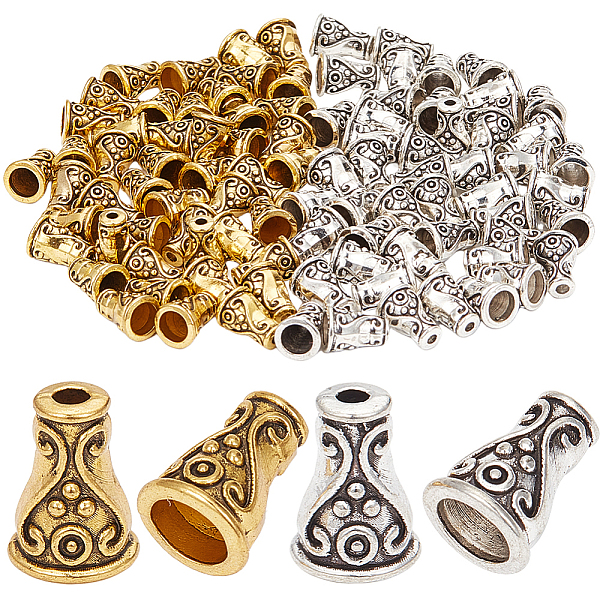 PandaHall SUNNYCLUE 100Pcs 2 Colors Alloy Bead Cones, Cone, Mixed Color, 9.5x7mm, Hole: 1.6~4.5mm, 50pcs/color Alloy
PandaHall SUNNYCLUE 100Pcs 2 Colors Alloy Bead Cones, Cone, Mixed Color, 9.5x7mm, Hole: 1.6~4.5mm, 50pcs/color Alloy