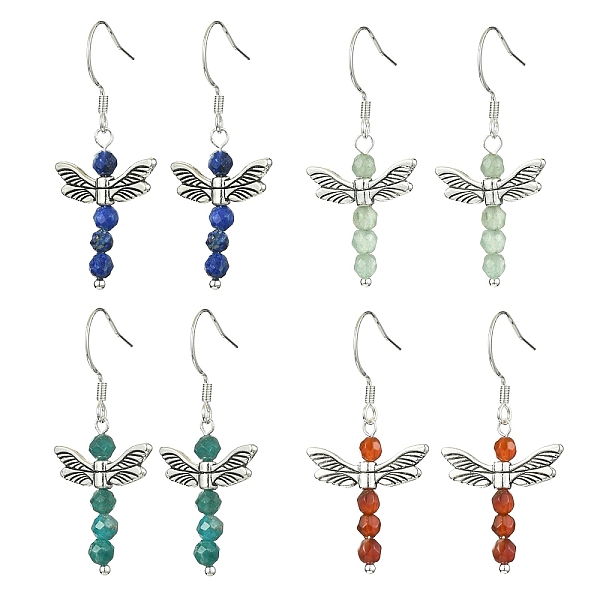 PandaHall 4 Pairs 4 Styles Natural Mixed Gemstone Fairy Dangle Earrings, Antique Silver Alloy Drop Earrings, 42x20mm, 1 Pair/style Mixed...
PandaHall 4 Pairs 4 Styles Natural Mixed Gemstone Fairy Dangle Earrings, Antique Silver Alloy Drop Earrings, 42x20mm, 1 Pair/style Mixed...