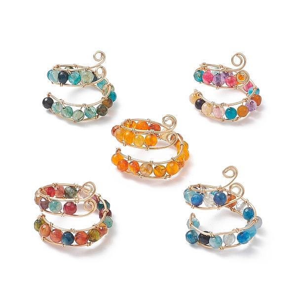 PandaHall Dyed Natural Agate Round Beaded Open Cuff Ring, Eco-Friendly Copper Wire Wrapped Ring for Women, Long-Lasting Plated, Mixed Color..., Multicolor
PandaHall Dyed Natural Agate Round Beaded Open Cuff Ring, Eco-Friendly Copper Wire Wrapped Ring for Women, Long-Lasting Plated, Mixed Color..., Multicolor