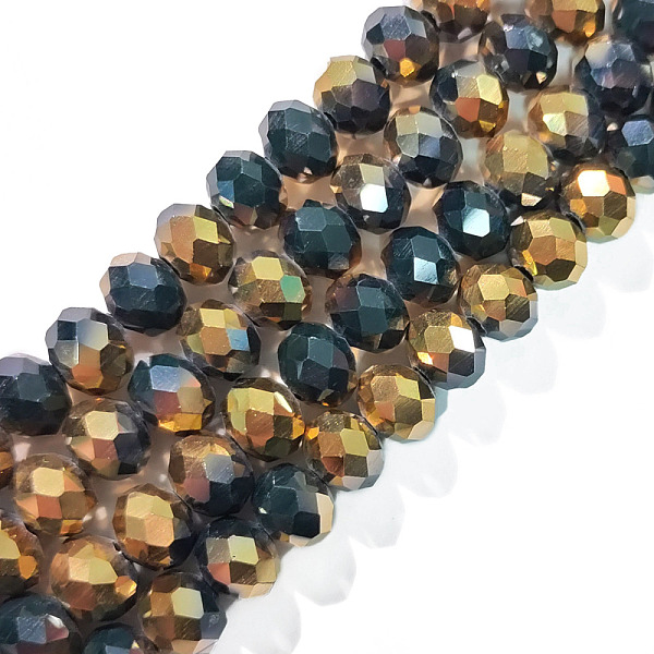PandaHall Electroplate Opaque Glass Beads Strands, Half Golden Plated, Faceted, Abacus, Dark Slate Gray, 8x6mm, Hole: 1mm, about...
PandaHall Electroplate Opaque Glass Beads Strands, Half Golden Plated, Faceted, Abacus, Dark Slate Gray, 8x6mm, Hole: 1mm, about...