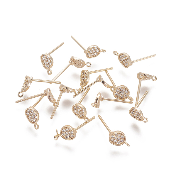 PandaHall Brass Micro Pave Cubic Zirconia Stud Earring Findings, with Loop, Nickel Free, Flat Round, Clear, Real 18K Gold Plated, 12.5mm...
PandaHall Brass Micro Pave Cubic Zirconia Stud Earring Findings, with Loop, Nickel Free, Flat Round, Clear, Real 18K Gold Plated, 12.5mm...
