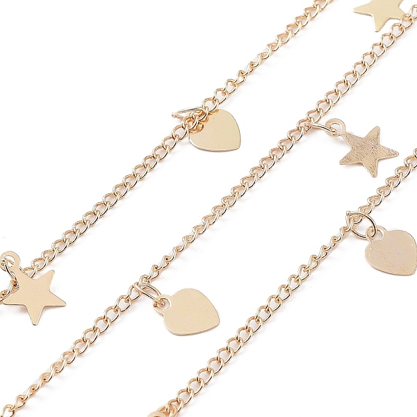 PandaHall Handmade Iron Curb Chains, with Brass Heart & Star Charms, Soldered, with Spool, Golden, 2x1.5x0.5mm, about 16.40 Feet(5m)/Roll...
PandaHall Handmade Iron Curb Chains, with Brass Heart & Star Charms, Soldered, with Spool, Golden, 2x1.5x0.5mm, about 16.40 Feet(5m)/Roll...