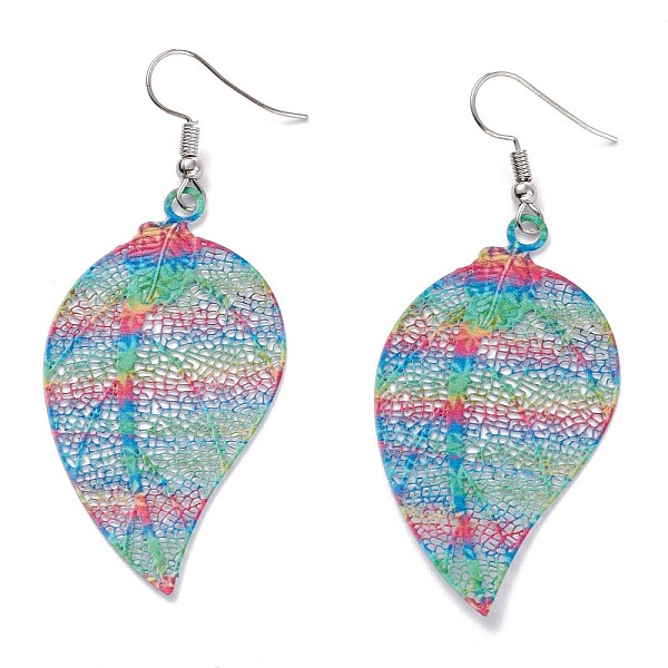 PandaHall Spray Painted Stainless Steel Leaf Dangle Earrings, Etched Metal Embellishments, with Iron Earring Hooks, Stainless Steel Color...
PandaHall Spray Painted Stainless Steel Leaf Dangle Earrings, Etched Metal Embellishments, with Iron Earring Hooks, Stainless Steel Color...