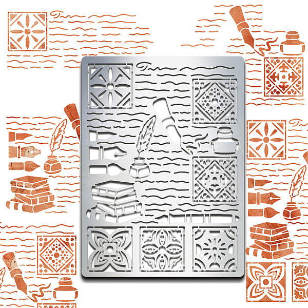 PandaHall Custom Stainless Steel Metal Stencils, for DIY Scrapbooking/Photo Album, Decorative Embossing, Matte Stainless Steel Color, Book...
PandaHall Custom Stainless Steel Metal Stencils, for DIY Scrapbooking/Photo Album, Decorative Embossing, Matte Stainless Steel Color, Book...