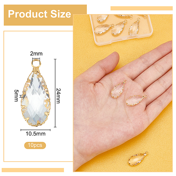PandaHall BENECREAT 10Pcs 18K Gold Plated Brass Glass Charm Pendants, Faceted Drop Teardrop Shape Charms for Jewelry Making DIY Accessories..., Clear
PandaHall BENECREAT 10Pcs 18K Gold Plated Brass Glass Charm Pendants, Faceted Drop Teardrop Shape Charms for Jewelry Making DIY Accessories..., Clear