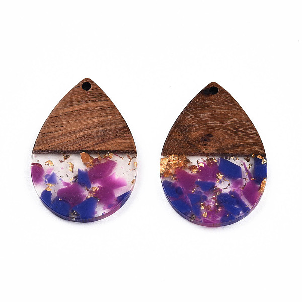 PandaHall Transparent Resin & Walnut Wood Pendants, with Gold Foil, Teardrop Charm, Dark Blue, 36x24.5x3mm, Hole: 2mm Resin+Wood Teardrop
PandaHall Transparent Resin & Walnut Wood Pendants, with Gold Foil, Teardrop Charm, Dark Blue, 36x24.5x3mm, Hole: 2mm Resin+Wood Teardrop