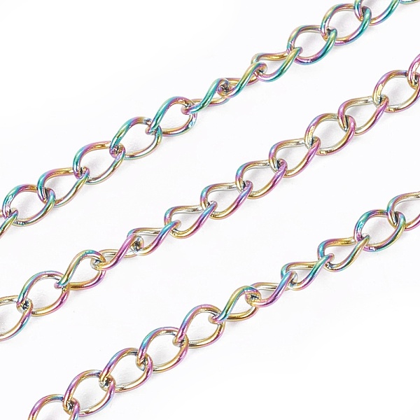 PandaHall Ion Plating(IP) 304 Stainless Steel Curb Chains, with Spool, Soldered, Rainbow Color, 4x2.5x0.5mm, about 32.8 Feet(10m)/roll 304...
PandaHall Ion Plating(IP) 304 Stainless Steel Curb Chains, with Spool, Soldered, Rainbow Color, 4x2.5x0.5mm, about 32.8 Feet(10m)/roll 304...
