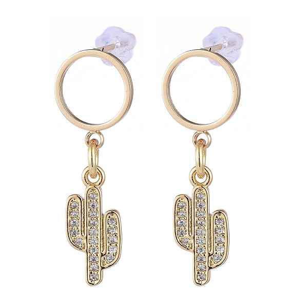 PandaHall Brass Dangle Stud Earrings, with Brass Micro Pave Cubic Zirconia Pendants, Plastic Ear Nuts and Cardboard Boxes, Cactus, Golden..., Clear
PandaHall Brass Dangle Stud Earrings, with Brass Micro Pave Cubic Zirconia Pendants, Plastic Ear Nuts and Cardboard Boxes, Cactus, Golden..., Clear