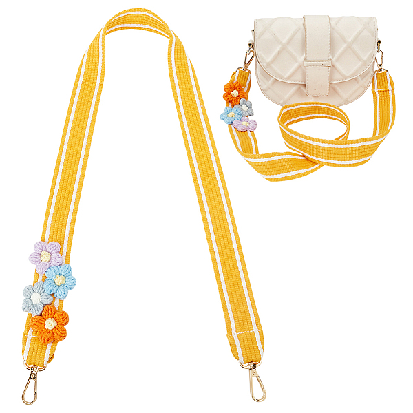 PandaHall Polycotton Wide Bag Straps, with Crochet Flower & Alloy Swivel Clasp, Orange, 102x3.75x0.2cm Alloy Orange
PandaHall Polycotton Wide Bag Straps, with Crochet Flower & Alloy Swivel Clasp, Orange, 102x3.75x0.2cm Alloy Orange