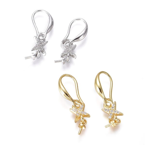 PandaHall Brass Micro Pave Cubic Zirconia Earring Hooks, Ear Wire, For Half-drilled Bead, Clear, Star, Mixed Color, 26mm, Pin: 1mm...
PandaHall Brass Micro Pave Cubic Zirconia Earring Hooks, Ear Wire, For Half-drilled Bead, Clear, Star, Mixed Color, 26mm, Pin: 1mm...