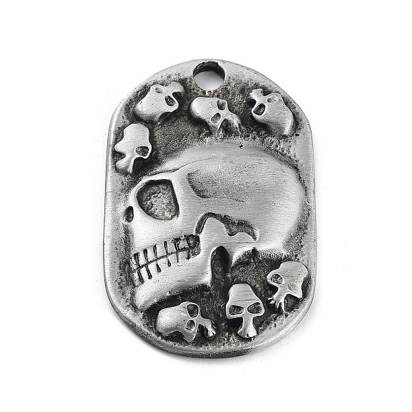 PandaHall Tibetan Style Alloy Pendnat, Frosted, Oval with Skull, Antique Silver, 48x30x4.5mm Alloy Skull
PandaHall Tibetan Style Alloy Pendnat, Frosted, Oval with Skull, Antique Silver, 48x30x4.5mm Alloy Skull