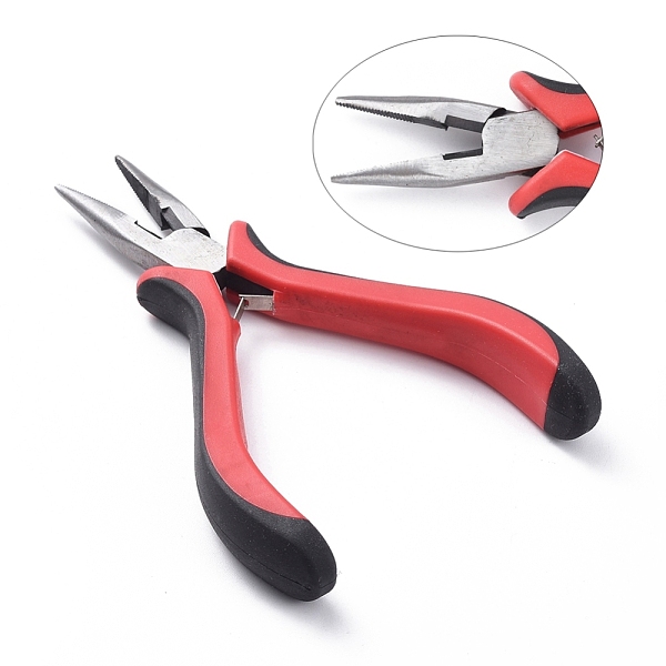 PandaHall Carbon Steel Jewelry Pliers, Chain Nose Pliers, Serrated Jaw and Wire Cutter, Polishing, Red, Gunmetal, 132mm Carbon Steel Red
PandaHall Carbon Steel Jewelry Pliers, Chain Nose Pliers, Serrated Jaw and Wire Cutter, Polishing, Red, Gunmetal, 132mm Carbon Steel Red