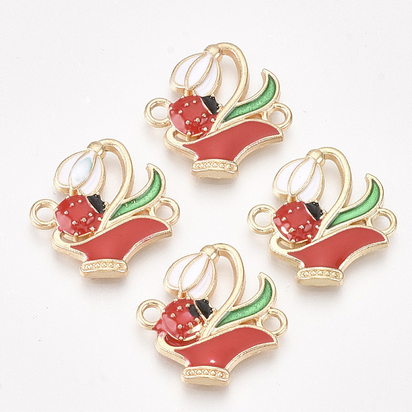 PandaHall Alloy Links connectors, with Enamel, Flower with Ladybird, Golden, Red, 18x18x2mm, Hole: 1.8mm Alloy+Enamel Flower Red
PandaHall Alloy Links connectors, with Enamel, Flower with Ladybird, Golden, Red, 18x18x2mm, Hole: 1.8mm Alloy+Enamel Flower Red