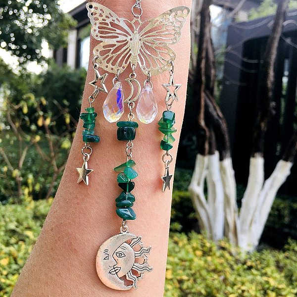 PandaHall Teardrop Glass & Metal Butterfly Pendant Decorations, Hanging Suncatchers, with Natural Green Onyx Agate Chips, for Home...
PandaHall Teardrop Glass & Metal Butterfly Pendant Decorations, Hanging Suncatchers, with Natural Green Onyx Agate Chips, for Home...