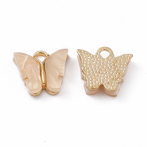 PandaHall Acrylic Charms, with Light Gold Tone Alloy Finding, Butterfly Charm, Bisque, 13x14x3mm, Hole: 2mm Alloy+Acrylic Butterfly Orange
PandaHall Acrylic Charms, with Light Gold Tone Alloy Finding, Butterfly Charm, Bisque, 13x14x3mm, Hole: 2mm Alloy+Acrylic Butterfly Orange