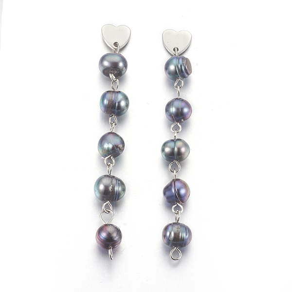 PandaHall Natural Freshwater Pearl Beads Ear Studs, with 304 Stainless Steel Findings, Midnight Blue, 68~72mm, Pin: 0.7 Pearl Blue
PandaHall Natural Freshwater Pearl Beads Ear Studs, with 304 Stainless Steel Findings, Midnight Blue, 68~72mm, Pin: 0.7 Pearl Blue