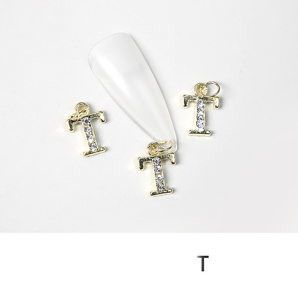 PandaHall Alloy Rhinestone Cabochons, Nail Art Decoration Accessories, with Jump Ring, Letter, Golden, Letter.T, 11~14x5~12mm..., Clear
PandaHall Alloy Rhinestone Cabochons, Nail Art Decoration Accessories, with Jump Ring, Letter, Golden, Letter.T, 11~14x5~12mm..., Clear