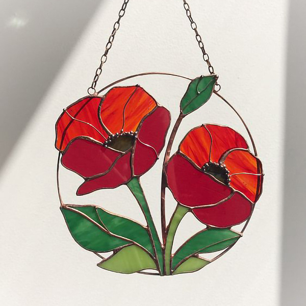 PandaHall Acrylic Pendant Decorations, Window Hanging Suncatcher, Flat Round with Flower Pattern, Red, 150x2mm Acrylic Flower Red
PandaHall Acrylic Pendant Decorations, Window Hanging Suncatcher, Flat Round with Flower Pattern, Red, 150x2mm Acrylic Flower Red