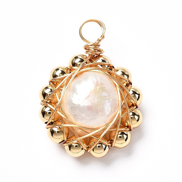 PandaHall Natural Freshwater Pearl Bead Pendants, with Brass Beads and Eco-Friendly Copper Wire, Real 18K Gold Plated, Round, Bisque..., Orange
PandaHall Natural Freshwater Pearl Bead Pendants, with Brass Beads and Eco-Friendly Copper Wire, Real 18K Gold Plated, Round, Bisque..., Orange