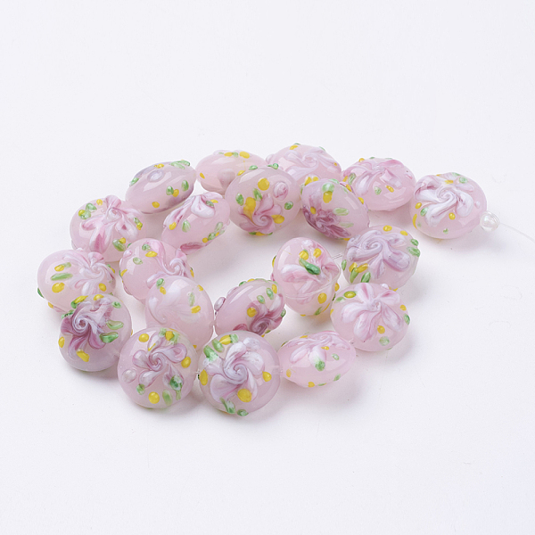 PandaHall Handmade Bumpy Lampwork Beads Strands, Flat Round with Flower, Lavender Blush, 17~20.5x10~14mm, Hole: 1.4mm Lampwork Flat Round..., Pink
PandaHall Handmade Bumpy Lampwork Beads Strands, Flat Round with Flower, Lavender Blush, 17~20.5x10~14mm, Hole: 1.4mm Lampwork Flat Round..., Pink