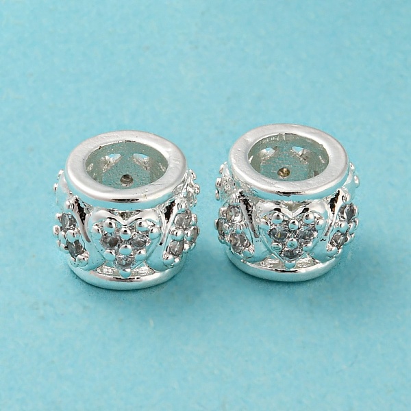 PandaHall Brass Micro Pave Cubic Zirconia European Beads, Large Hole Beads, Long-Lasting Plated, Lead Free & Cadmium Free, Barrel with Heart...
PandaHall Brass Micro Pave Cubic Zirconia European Beads, Large Hole Beads, Long-Lasting Plated, Lead Free & Cadmium Free, Barrel with Heart...