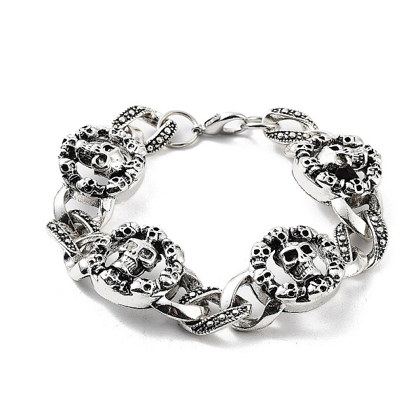 PandaHall Retro Alloy Skull Link Chain Bracelets for Women Men, Antique Silver, 7-7/8 inch(20cm) Alloy
PandaHall Retro Alloy Skull Link Chain Bracelets for Women Men, Antique Silver, 7-7/8 inch(20cm) Alloy