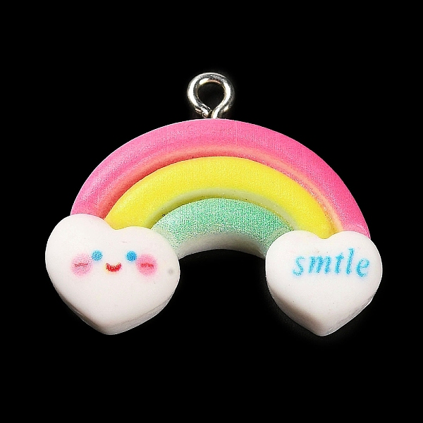 PandaHall Opaque Resin Pendants, Rainbow Charms with Platinum Plated Iron Loops, Deep Pink, 22x26.5x5.5mm, Hole: 2mm Iron+Resin Rainbow
PandaHall Opaque Resin Pendants, Rainbow Charms with Platinum Plated Iron Loops, Deep Pink, 22x26.5x5.5mm, Hole: 2mm Iron+Resin Rainbow