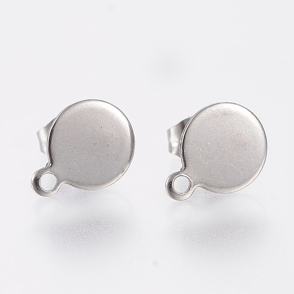 PandaHall 304 Stainless Steel Stud Earring Findings, with Loop and Flat Plate, Flat Round, Stainless Steel Color, 10.5x8x0.6mm, Hole: 1.2mm...
PandaHall 304 Stainless Steel Stud Earring Findings, with Loop and Flat Plate, Flat Round, Stainless Steel Color, 10.5x8x0.6mm, Hole: 1.2mm...