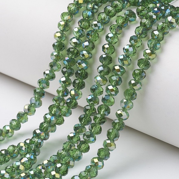 PandaHall Electroplate Transparent Glass Beads Strands, Half Green Plated, Faceted, Rondelle, Lime Green, 4x3mm, Hole: 0.4mm, about...
PandaHall Electroplate Transparent Glass Beads Strands, Half Green Plated, Faceted, Rondelle, Lime Green, 4x3mm, Hole: 0.4mm, about...
