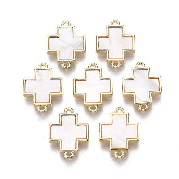 PandaHall Brass Links, with Freshwater Shell, Nickel Free, Cross, Real 18k Gold Plated, Seashell Color, 18x12.5x3mm, Hole: 1.2mm Brass+Shell...
PandaHall Brass Links, with Freshwater Shell, Nickel Free, Cross, Real 18k Gold Plated, Seashell Color, 18x12.5x3mm, Hole: 1.2mm Brass+Shell...