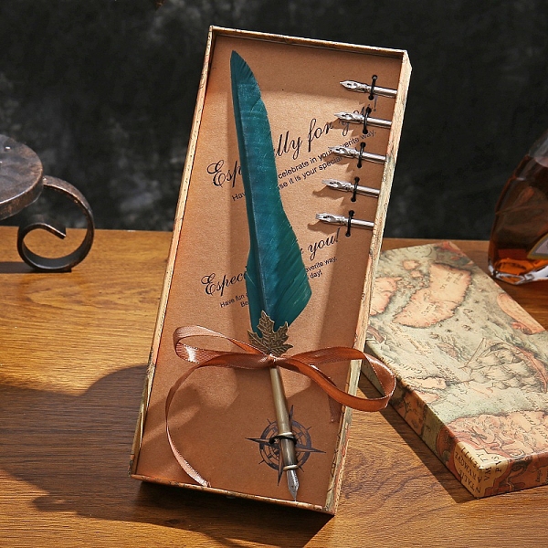 PandaHall Feather Quill Pen, Vintage Feather Dip Ink Pen Set, Alloy Pen Stem Writing Quill Pen Calligraphy Pen As Christmas Birthday Gift..., Cyan
PandaHall Feather Quill Pen, Vintage Feather Dip Ink Pen Set, Alloy Pen Stem Writing Quill Pen Calligraphy Pen As Christmas Birthday Gift..., Cyan