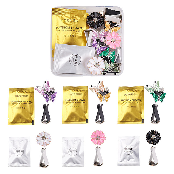 PandaHall Beadthoven 6 Sets 2 Style Zinc Alloy with Rhinestones Car Perfume Decoration Set, with with Fragrance Cotton Pads and Clips..., Multicolor
PandaHall Beadthoven 6 Sets 2 Style Zinc Alloy with Rhinestones Car Perfume Decoration Set, with with Fragrance Cotton Pads and Clips..., Multicolor