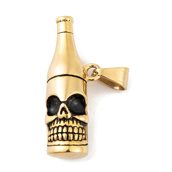PandaHall 304 Stainless Steel Pendants, Skull Bottle Charm, Antique Golden, 44x17x14.5mm, Hole: 6.5x10mm 304 Stainless Steel Bottle
PandaHall 304 Stainless Steel Pendants, Skull Bottle Charm, Antique Golden, 44x17x14.5mm, Hole: 6.5x10mm 304 Stainless Steel Bottle
