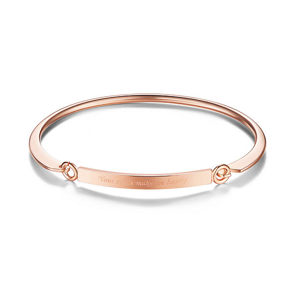 PandaHall SHEGRACE Brass Bangle, with Your Smile Make Me Happy, Rose Gold, 2-3/8 inchx1-7/8 inch(60x48mm) Brass
PandaHall SHEGRACE Brass Bangle, with Your Smile Make Me Happy, Rose Gold, 2-3/8 inchx1-7/8 inch(60x48mm) Brass