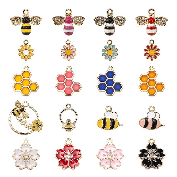 PandaHall 40Pcs 20 Style Alloy Enamel Pendant, with Rhinestone & Epoxy Resin, Bee & Honeycomb & Flower, Light Gold, Mixed Color..., Multicolor
PandaHall 40Pcs 20 Style Alloy Enamel Pendant, with Rhinestone & Epoxy Resin, Bee & Honeycomb & Flower, Light Gold, Mixed Color..., Multicolor
