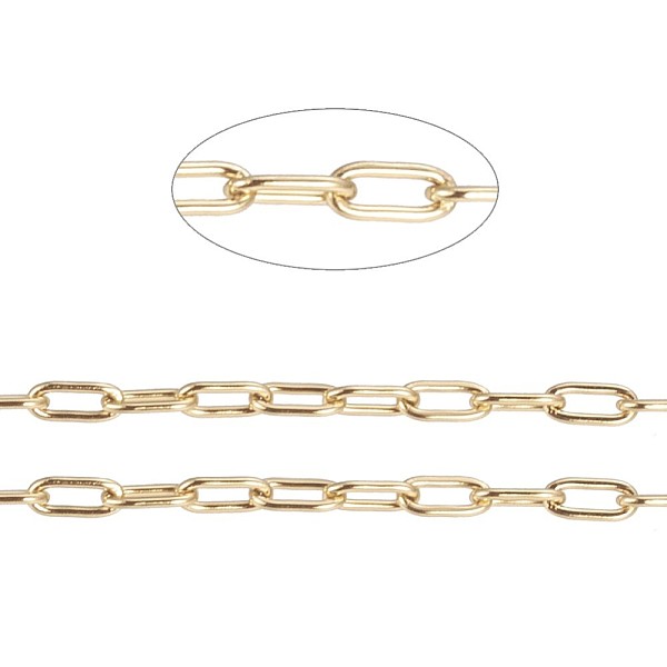 PandaHall 3.28 Feet Ion Plating(IP) 304 Stainless Steel Paperclip Chains, Soldered, Golden, 3x1~1.3x0.3mm 304 Stainless Steel
PandaHall 3.28 Feet Ion Plating(IP) 304 Stainless Steel Paperclip Chains, Soldered, Golden, 3x1~1.3x0.3mm 304 Stainless Steel
