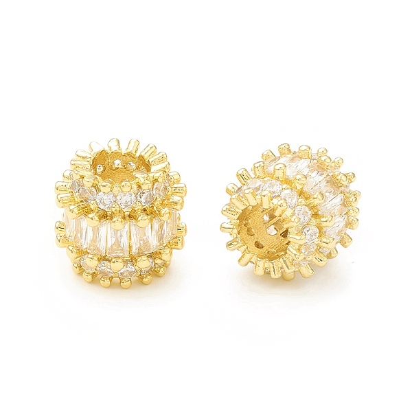 PandaHall Brass Micro Pave Cubic Zirconia European Beads, Large Hole Beads, with Glass, Bumpy Column, Real 18K Gold Plated, 10x9mm, Hole..., Clear
PandaHall Brass Micro Pave Cubic Zirconia European Beads, Large Hole Beads, with Glass, Bumpy Column, Real 18K Gold Plated, 10x9mm, Hole..., Clear