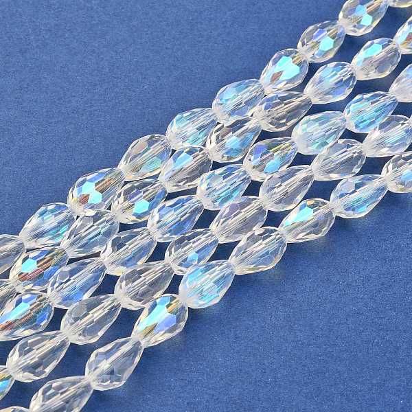 PandaHall Electroplate Glass Bead Strands, AB Color Plated, Faceted, teardrop, Clear AB, 12x8mm, Hole: 1mm, about 58pcs/strand, 28.3 inch..., White
PandaHall Electroplate Glass Bead Strands, AB Color Plated, Faceted, teardrop, Clear AB, 12x8mm, Hole: 1mm, about 58pcs/strand, 28.3 inch..., White