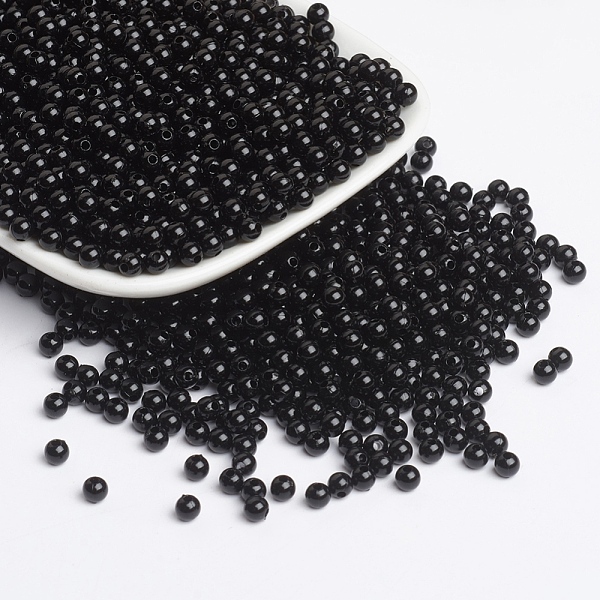 PandaHall Opaque Acrylic Beads, Round, Black, Size: about 4mm in diameter, hole: 1mm, about 1400pcs/50g Acrylic Round Black
PandaHall Opaque Acrylic Beads, Round, Black, Size: about 4mm in diameter, hole: 1mm, about 1400pcs/50g Acrylic Round Black