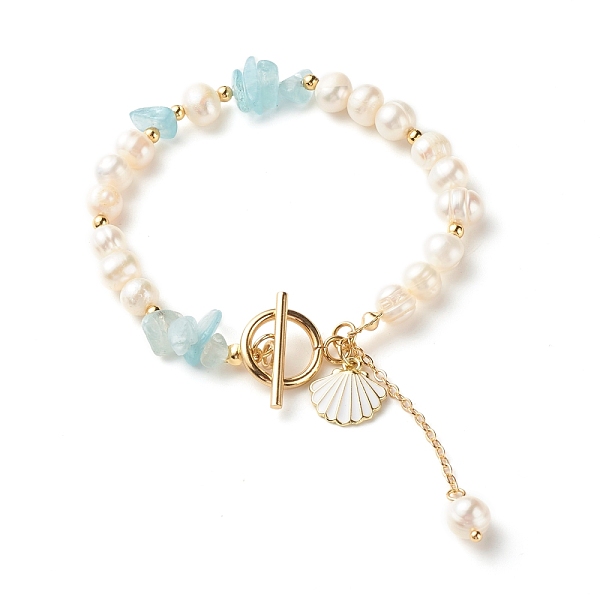 PandaHall Natural Aquamarine Chip Beaded Bracelet, Natural Pearl Bracelets for Women, with Shell Shape Charms, Golden, 7-5/8 inch(19.5cm)...
PandaHall Natural Aquamarine Chip Beaded Bracelet, Natural Pearl Bracelets for Women, with Shell Shape Charms, Golden, 7-5/8 inch(19.5cm)...