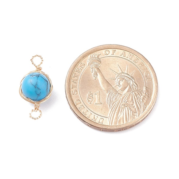 PandaHall Natural & Synthetic Gemstone Connector Charms, with Light Gold Tone Brass Wire Wrapped, Round, 18.5~19.5x9.5~10x8~8.5mm, Hole: 3mm...
PandaHall Natural & Synthetic Gemstone Connector Charms, with Light Gold Tone Brass Wire Wrapped, Round, 18.5~19.5x9.5~10x8~8.5mm, Hole: 3mm...