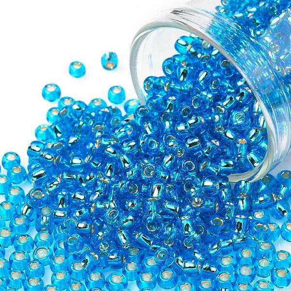 PandaHall TOHO Round Seed Beads, Japanese Seed Beads, (23B) Silver Lined Aqua, 8/0, 3mm, Hole: 1mm, about 222pcs/bottle, 10g/bottle Glass..., Cyan
PandaHall TOHO Round Seed Beads, Japanese Seed Beads, (23B) Silver Lined Aqua, 8/0, 3mm, Hole: 1mm, about 222pcs/bottle, 10g/bottle Glass..., Cyan